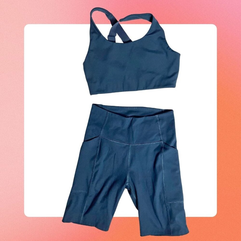 Girlfriend Collective Workout Set in Navy